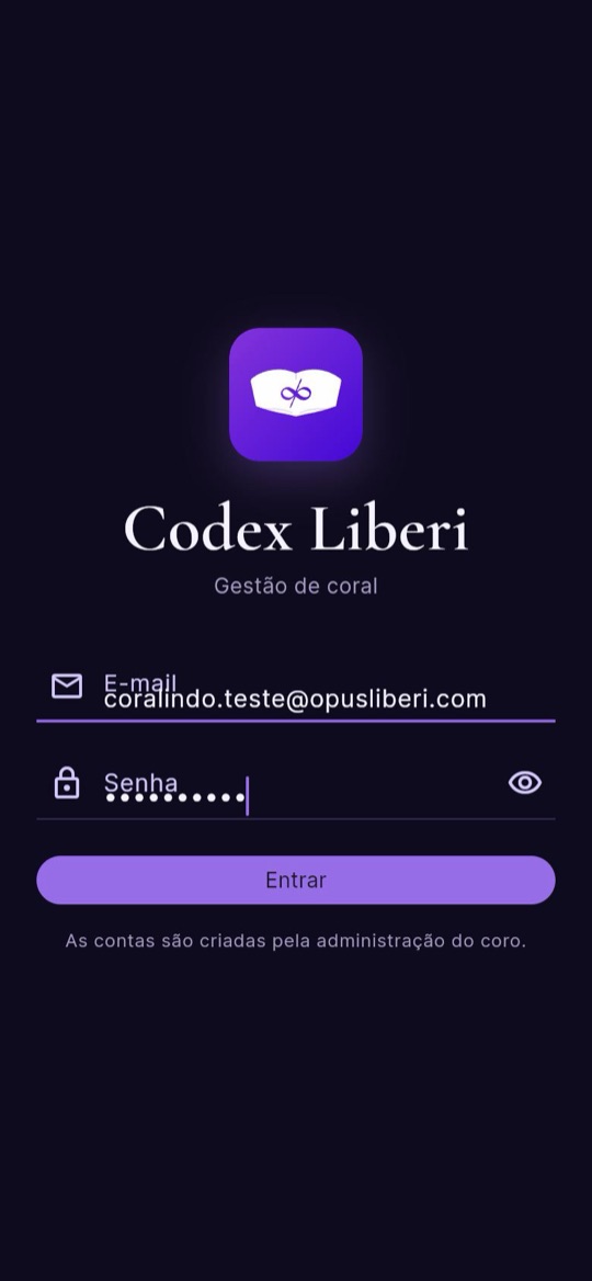 Login com e-mail e senha preenchidos